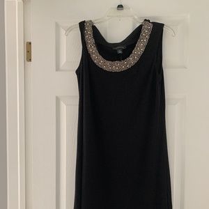 Black slip Dress with sequined collar